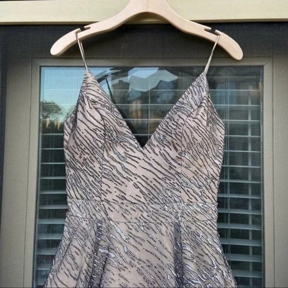 Jovani Silver Glittery A-Line Prom Dress - Picture 7 of 8